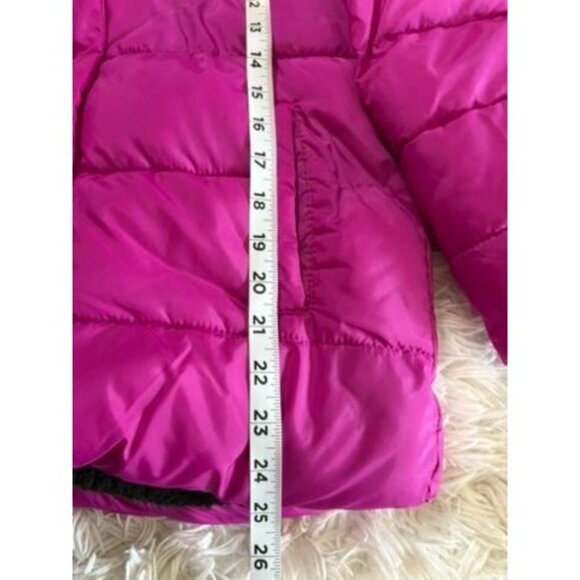 Justice Girls Puffer Jacket With Faux Fur Hood M 10 Pink Polyester - Picture 4 of 6